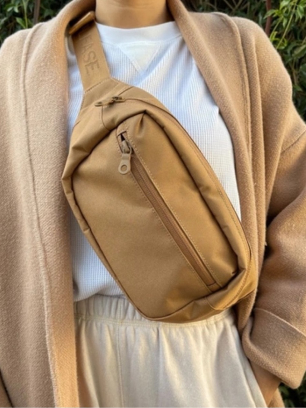 Girlfriend Collective Olive Green Belt Bag with Adjustable Strap